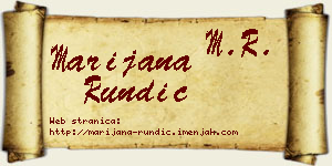 Marijana Rundić vizit kartica